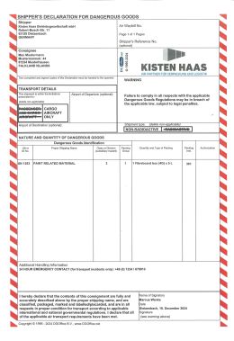 Deklaration für gefährliche Güter